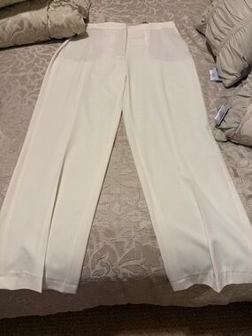 Zara Cream Wide-Leg Dress Pants